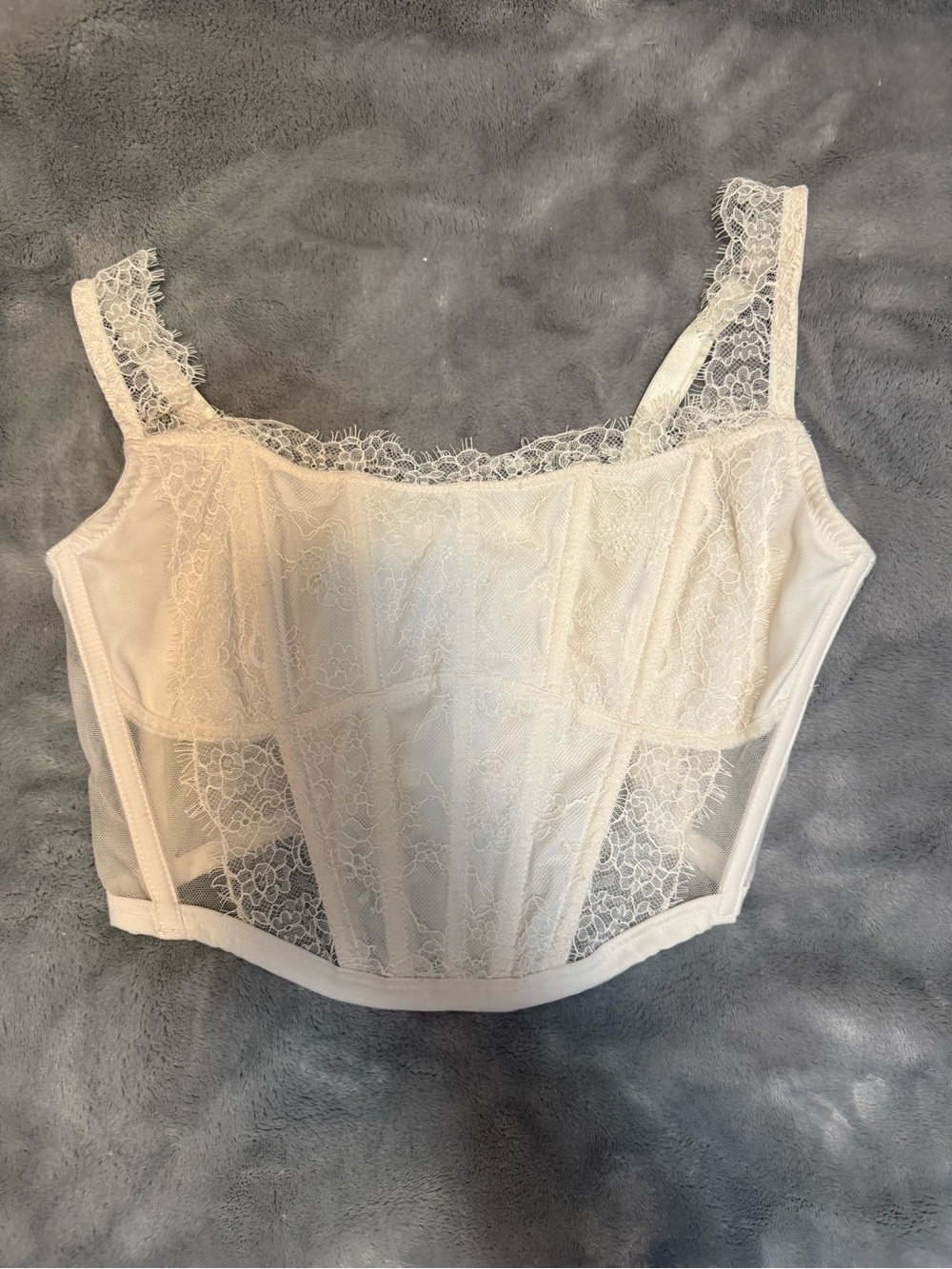 Victoria's Secret Ivory Lace Bustier Top
